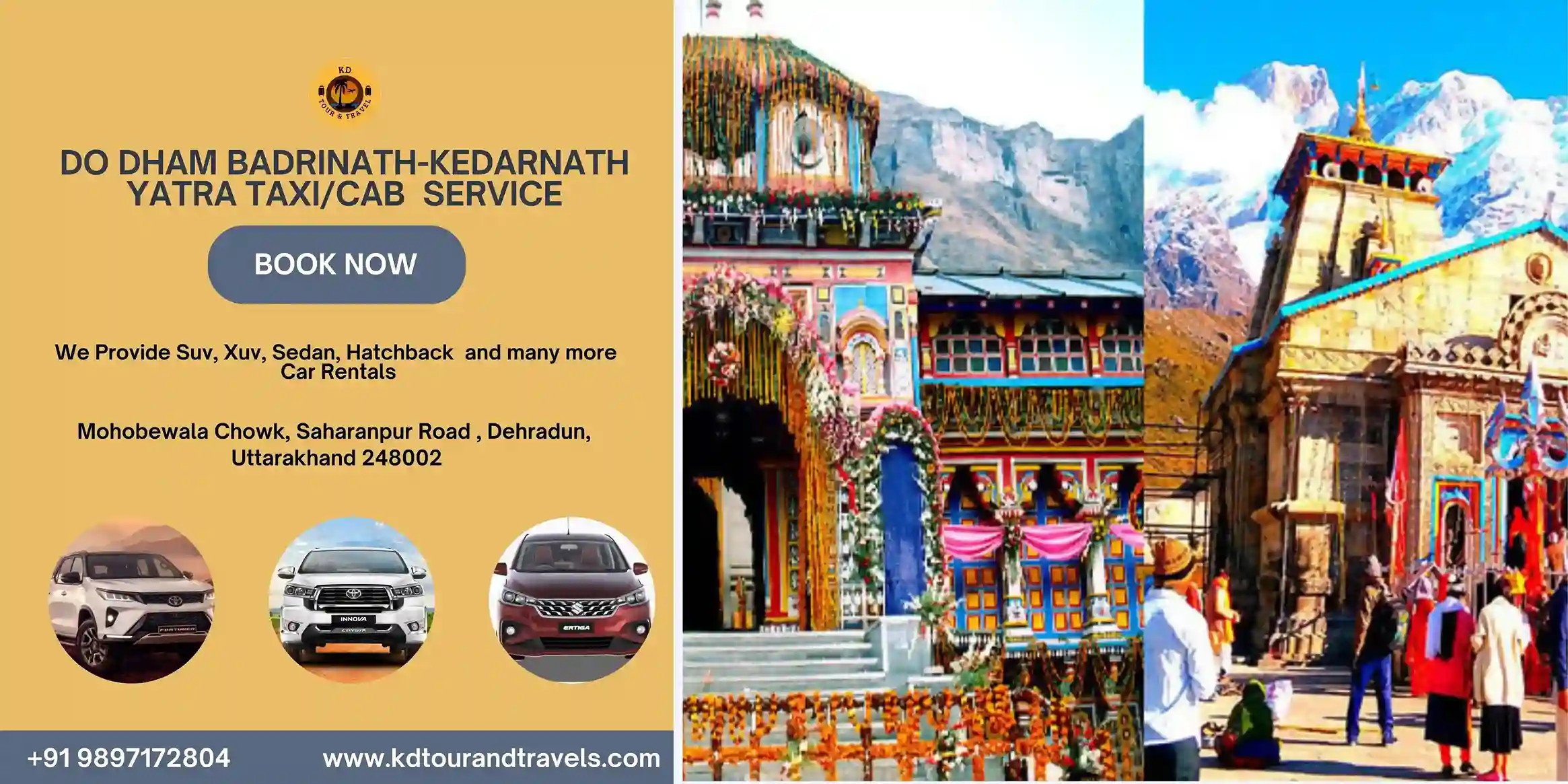 Badrinath Kedarnath Do Dham Yatra Cab From Dehradun